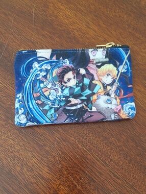 Demon Slayer Anime Zipper Pouch Tanjiro Zenitsu Inosuke Mini Canvas Coin Purse